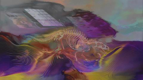 Skeleton dinosaur animation